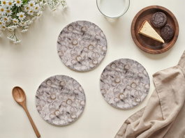 Hermia Set de 6 Platos de Postre Bubble en Porcelana, Beige y Negro